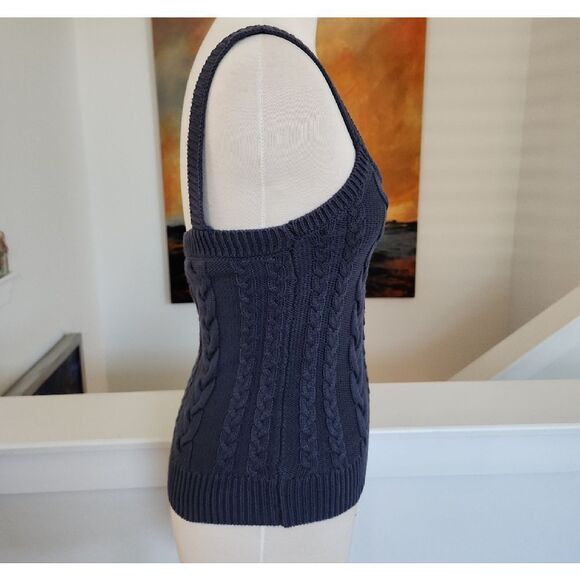 Evereve Navy Cable Knit Tank Top NWOT - Picture 2 of 4